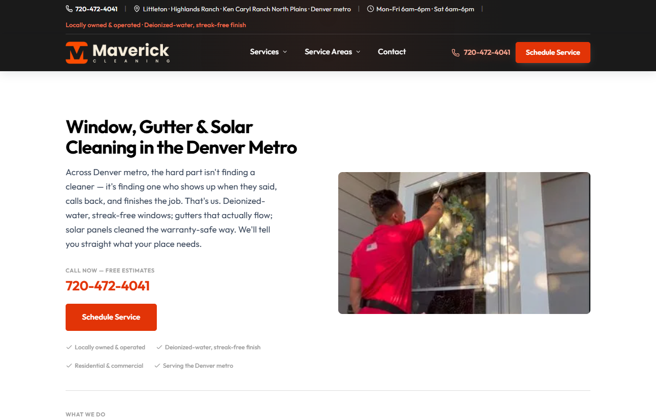 Maverick Cleaning — live site built by Frontrunner Local